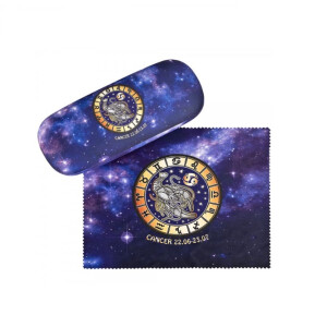 wunderschönes Brillenetui mit Sternzeichen-Stoffbezug - Krebs