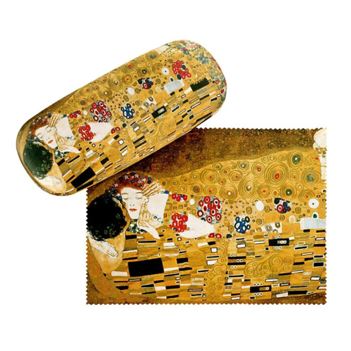 Schönes Kunstdruck-Brillenetui mit Microfaserbezug und Tuch Gustav Klimt - KUSS