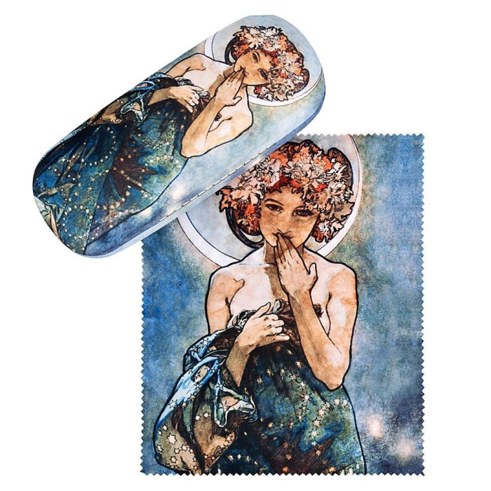 bezauberndes Hartschalen-Etui mit Microfaserbezug | Alfons Maria Mucha : Der Mond
