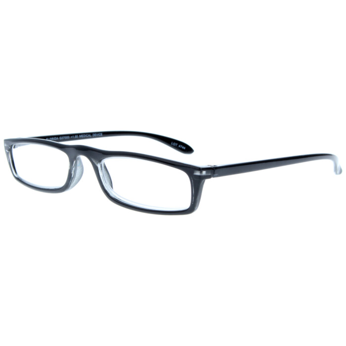 FLORIDA - charmante, dezente Kunststofflesebrille /-hilfe im sommerlichen Schwarz + 1,0