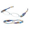faltbare Lesebrille /-hilfe PODREADER FINE mit verschiedenen Mustern Blume blau +2,50 dpt