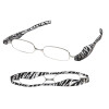 faltbare Lesebrille /-hilfe PODREADER FINE mit verschiedenen Mustern Zebraprint +2,00 dpt