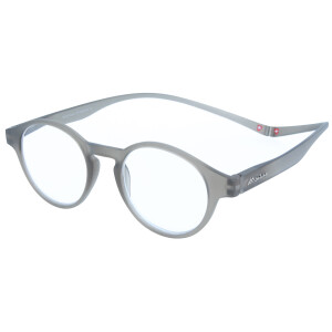MONTANA-Lesebrille/-hilfe "MAG" mit Magnetbügelenden und Stecketui in Grau + 1,00 dpt