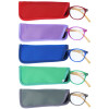 außergewöhnliche Lesebrille/-hilfe "JAYA" mit Federscharnier und Stecketui in verschiedenen Farben