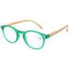 außergewöhnliche Lesebrille/-hilfe "JAYA" mit Federscharnier und Stecketui in grün + 3,00 dpt