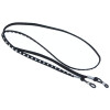 Brillenkordel aus Kunstleder mit Gummischlaufe und Nieten in Schwarz