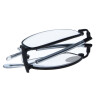 Fertiglesebrille mit Faltmechanismus und Teleskopbügeln in Schwarz-Silber