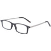 schmale flache Kunststoff - Lesebrille /-hilfe mit Etui schwarz matt + 2,00