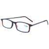 schmale flache Kunststoff - Lesebrille /-hilfe mit Etui havanna - braun + 2,50