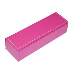 Eckiges Etui Cube mit Magnetverschluss und Ziernaht in Pink