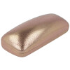 Schickes Hartschalenetui mit Metallscharnier und glitzerndem Stoffbezug in Rose-Gold