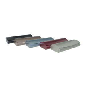 Satiniertes Aluminium Brillenetui -  "MAROSKI" Weinrot XL