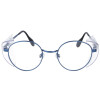 Kleine blaue Schutzbrille 972111 im Retro-Look aus Metall mit individueller Stärke