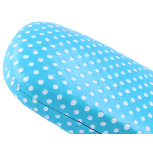 Schickes Hartschalen - Etui "Claudia" mit Punkten in der Farbe Hellblau