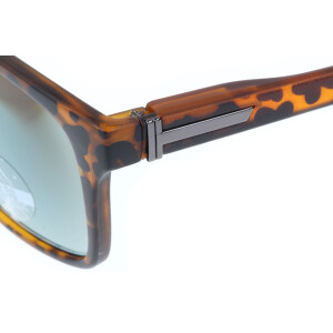 Schicke Kunststofflesebrille RILEY / MR73 mit Federscharnier und Sonnenschutz in Havanna + 2,00 dpt