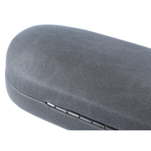 Klassisches Hartschalen-Etui HALLIFAX mit schickem Kunstlederbezug und Metallscharnier in Grau