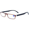 Schicke, klassische Fertiglesebrille / Halbbrille HALF-LINE mit Federscharnier in Braun + 2,50 dpt