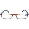 Schicke, klassische Fertiglesebrille / Halbbrille HALF-LINE mit Federscharnier in Braun + 3,00 dpt