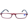 Schicke, klassische Fertiglesebrille / Halbbrille HALF-LINE mit Federscharnier in Rot + 1,00 dpt