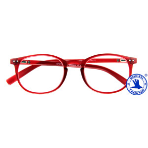 Schicke Fertiglesebrille JUNIOR NEW im modernen Panto-Design mit Federscharnier Rot + 3,50 dpt