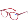 Schicke Fertiglesebrille JUNIOR NEW im modernen Panto-Design mit Federscharnier Rot + 3,50 dpt