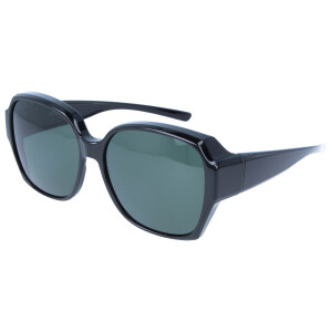Moderne Überbrille / Sonnenbrille mit Sonnenschutz und Polarisation in Schwarz inkl. Etui in Dunkelgrau