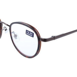 Moderne Fertiglesebrille / -hilfe WINDSOR in schicker Panto-Form mit Federscharnier in Havanna Braun + 2,50 dpt