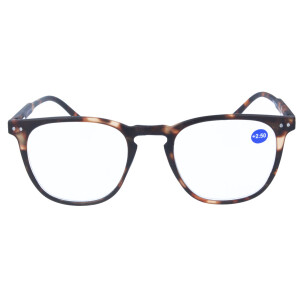 Schicke Fertiglesebrille / Lesehilfe TAILOR mit großem Blickfeld und Federscharnier in Havanna + 2,50 dpt