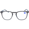 Schicke Fertiglesebrille / Lesehilfe TAILOR mit großem Blickfeld und Federscharnier in Grau + 3,00 dpt