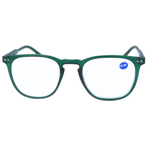 Schicke Fertiglesebrille / Lesehilfe TAILOR mit großem Blickfeld und Federscharnier in Grün + 2,00 dpt
