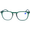 Schicke Fertiglesebrille / Lesehilfe TAILOR mit großem Blickfeld und Federscharnier in Grün + 2,00 dpt