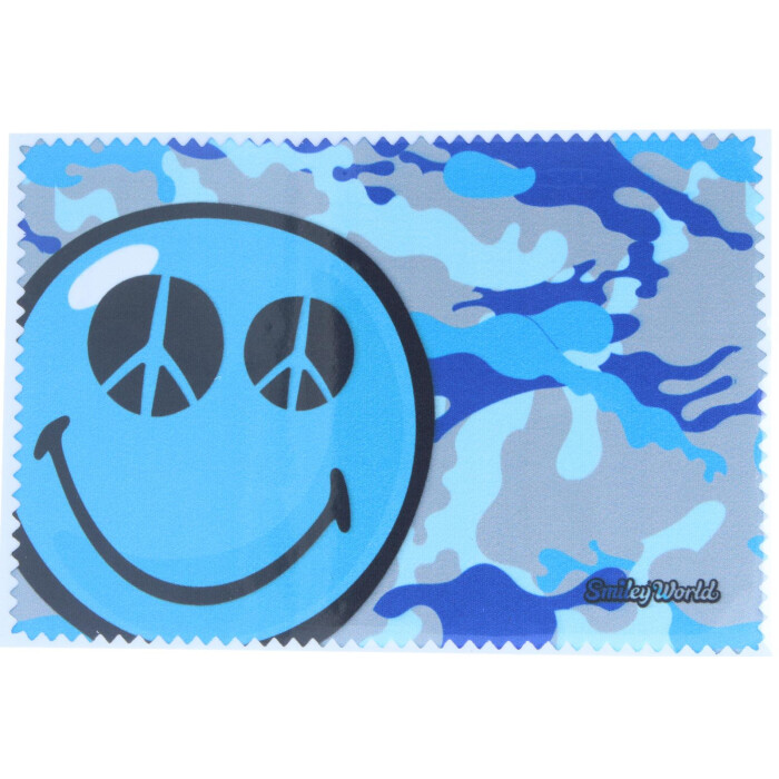 Lustiges Microfasertuch mit blauem Smiley-Motiv zum...