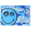 Lustiges Microfasertuch mit blauem Smiley-Motiv zum Brille Reinigen 10 x 15 cm - Motiv 03