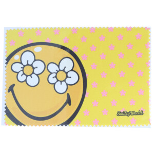 Lustiges Microfasertuch mit gelbem Smiley-Motiv zum...