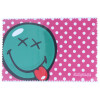 Lustiges Microfasertuch mit pinkem Smiley-Motiv zum Brille Reinigen 10 x 15 cm - Motiv 09