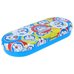 Niedliches Hartschalen-Brillenetui aus Metall DOREAMON mit lustigem Comic-Motiv