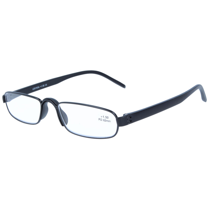 Schicke, klassische Fertiglesebrille / - hilfe NOTARY aus hochwertigem Kunststoff in Schwarz + 4,00 dpt