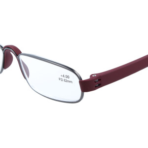 Schicke, klassische Fertiglesebrille / - hilfe NOTARY aus hochwertigem Kunststoff in Bordeaux + 2,00 dpt
