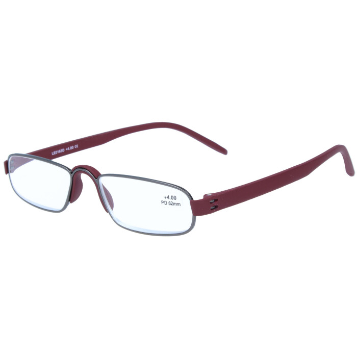 Schicke, klassische Fertiglesebrille / - hilfe NOTARY aus hochwertigem Kunststoff in Bordeaux + 4,00 dpt