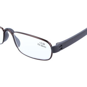Schicke, klassische Fertiglesebrille / - hilfe NOTARY aus hochwertigem Kunststoff in Grau + 1,50 dpt