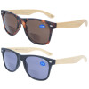 Schicke Bifokalbrille / Lesebrille mit Sonnenschutz MAMBO mit Federscharnier und Bambusbügeln