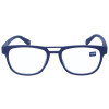 Angesagte Fertiglesebrille / -hilfe PILOT mit Retro-Doppelsteg und Federscharnier in Blau + 1,50 dpt