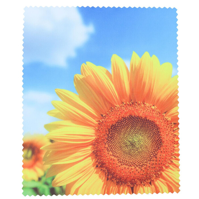 Schönes Mikrofasertuch mit sommerlichem Motiv 17,5 cm x 14,5 cm - Sonnenblume -