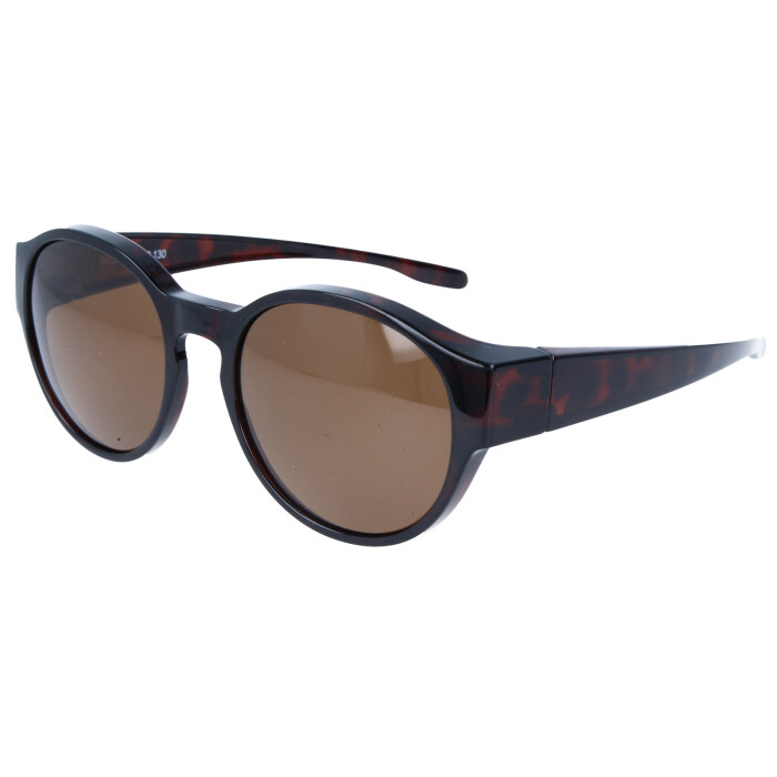 Polarisierende Überbrille / Sonnenbrille aus Kunststoff im angesagtem Panto-Design in Havanna
