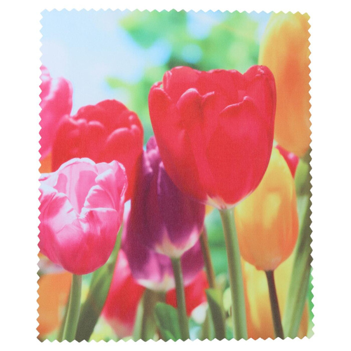 Niedliches Mikrofasertuch mit schönem Motiv 17,5 cm x 14,5 cm - Tulpe -