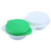 Praktischer Kontaktlinsenbehälter FLIP TOP mit Klappdeckel für weiche Kontaktlinsen in Grün
