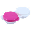Praktischer Kontaktlinsenbehälter FLIP TOP mit Klappdeckel für weiche Kontaktlinsen in Pink
