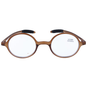 Moderne Fertiglesebrille / -hilfe BENJA in schicker Panto-Form mit flexiblen Bügeln | TR-90 in Braun + 3,00 dpt