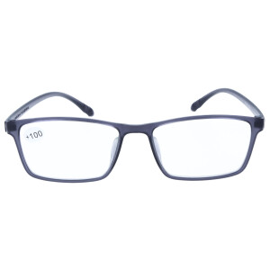 Klassische Lesebrille LORIS aus Kunststoff mit Blaulichtfilter / Blueblocker und Mehrfachentspiegelung in Grau + 2,00 dpt