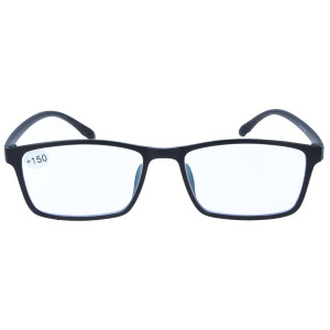 Klassische Lesebrille LORIS aus Kunststoff mit Blaulichtfilter / Blueblocker und Mehrfachentspiegelung in Schwarz + 2,00 dpt